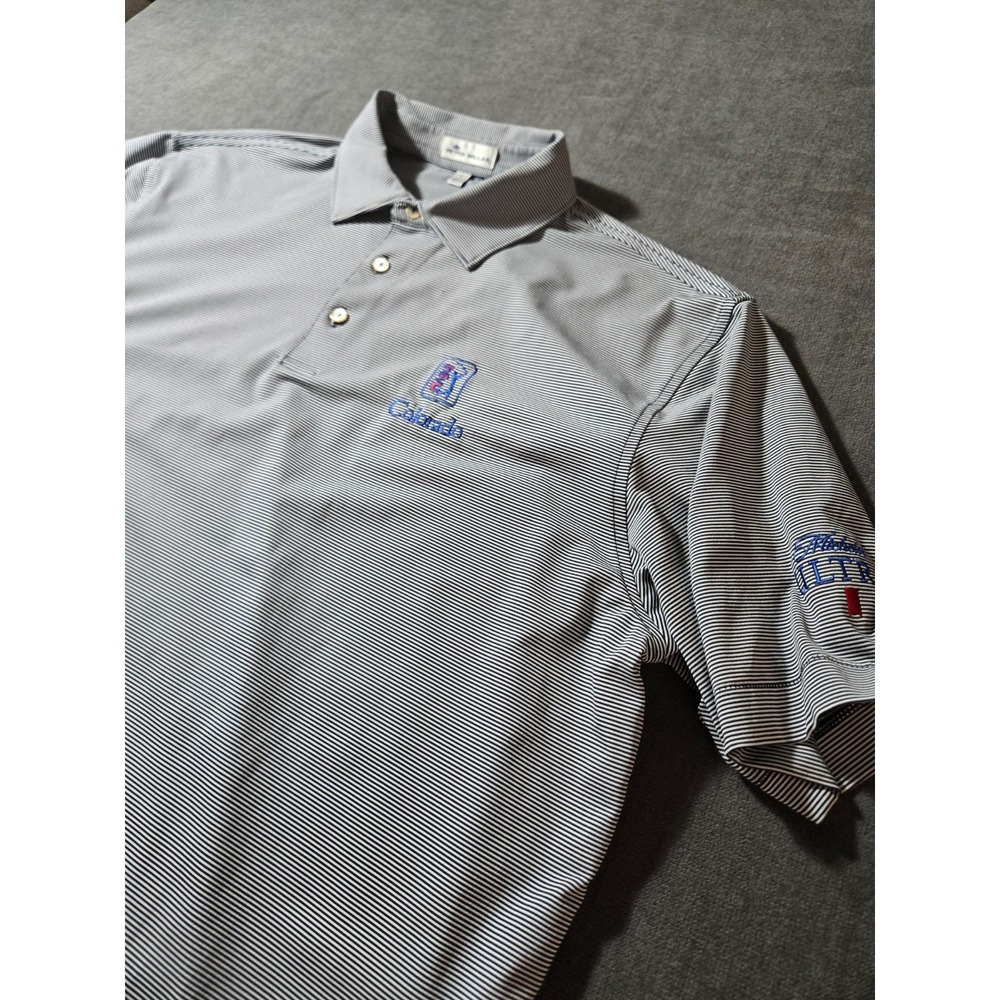 Peter Millar Polo Shirt Mens Large TPC Colorado Performance Golf Stripe Tour
